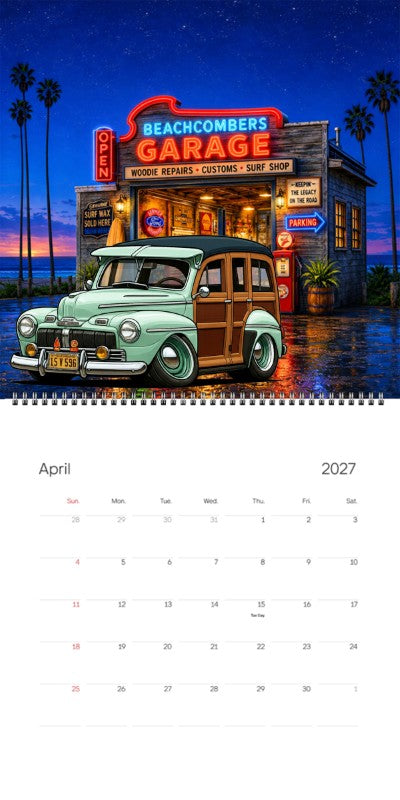 2027 Woodie Neon Calendar 15V596-CA