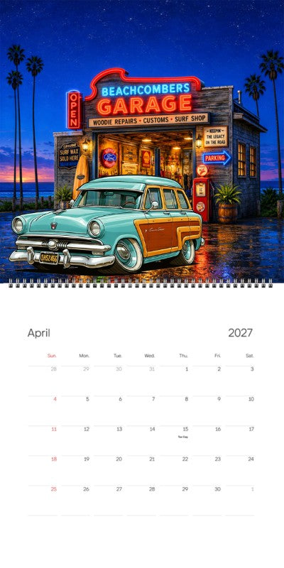 2027 Woodie Neon Calendar 1H52466-CA