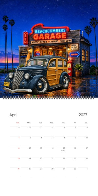 2027 Woodie Neon Calendar 1S3773-CA