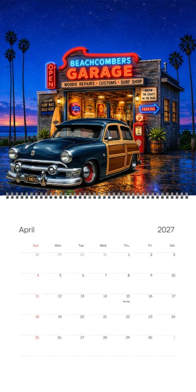 2027 Woodie Neon Calendar 1T98073-CA