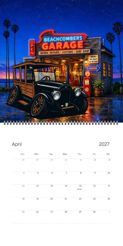 2027 Woodie Neon Calendar 200001-XX