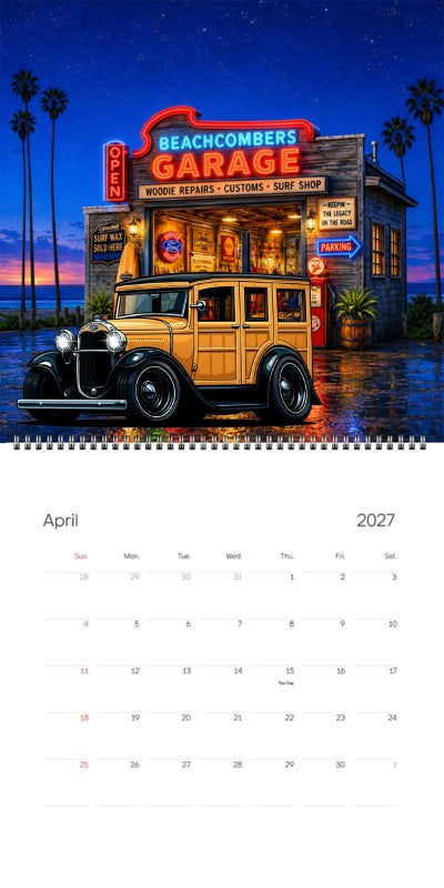 2027 Woodie Neon Calendar 200002-XX
