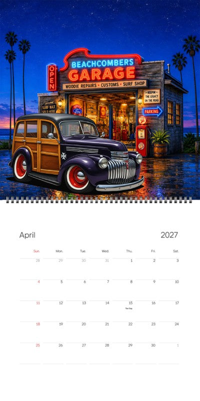 2027 Woodie Neon Calendar 200007-XX