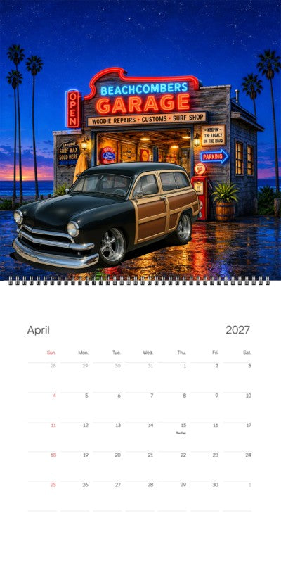 2027 Woodie Neon Calendar 200019-XX