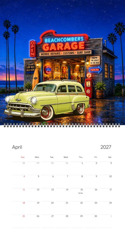 2027 Woodie Neon Calendar 200020-XX