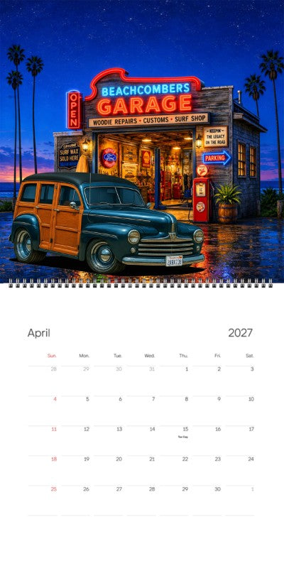 2027 Woodie Neon Calendar 2ABX738-CA