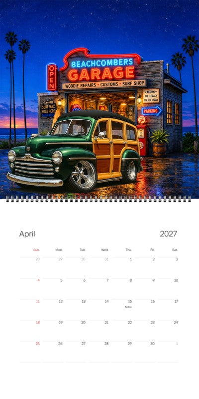 2027 Woodie Neon Calendar 2DSHORE-CA