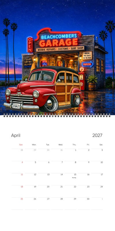 2027 Woodie Neon Calendar 2EQH477-CA