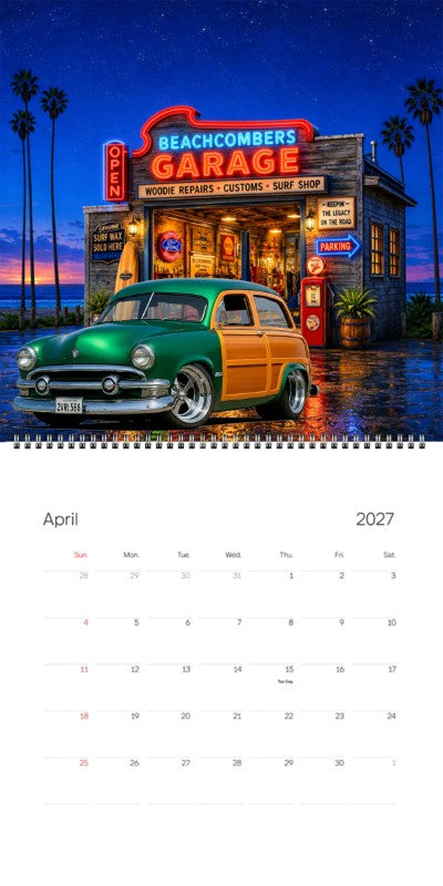2027 Woodie Neon Calendar 2VRL586-CA