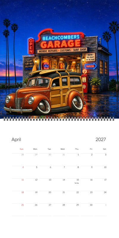 2027 Woodie Neon Calendar 38M242-CA