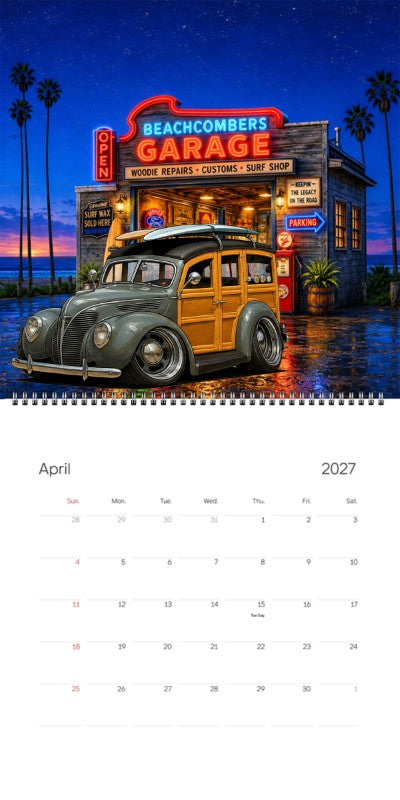 2027 Woodie Neon Calendar 3N4037-CA