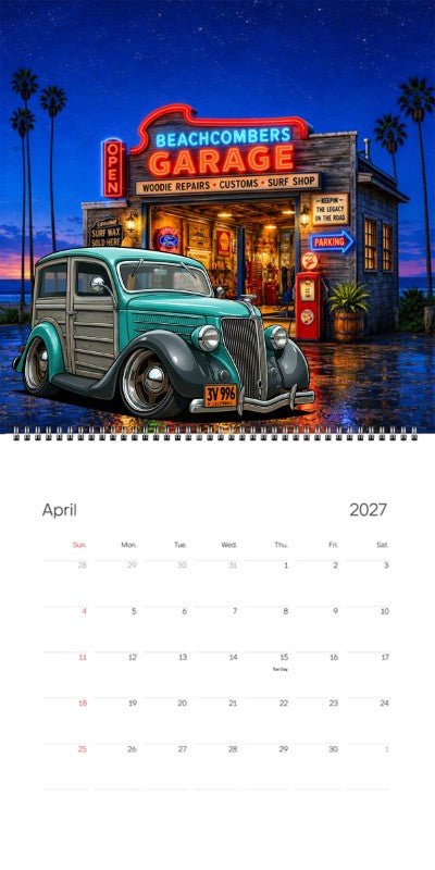 2027 Woodie Neon Calendar 3V996-CA