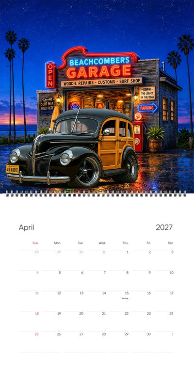 2027 Woodie Neon Calendar 40WOODI-CA
