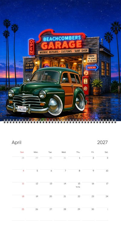 2027 Woodie Neon Calendar 49ALOHA-CA