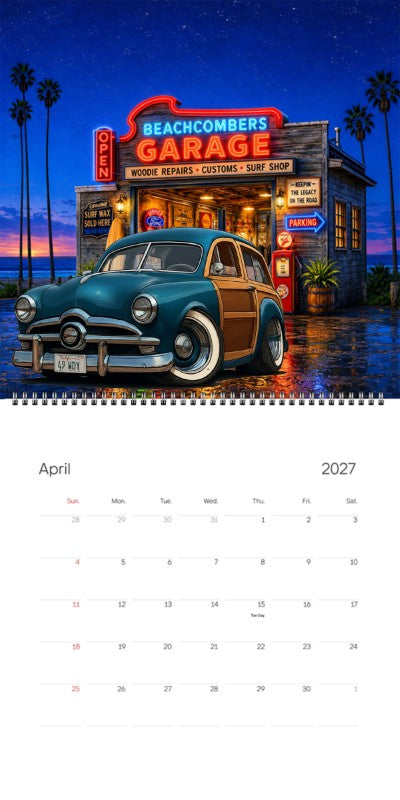 2027 Woodie Neon Calendar 49WDY-CA