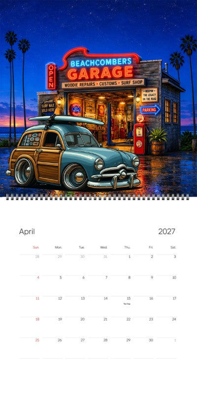 2027 Woodie Neon Calendar 49WUDEE-CA
