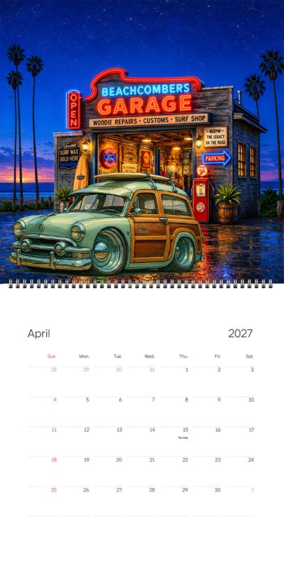 2027 Woodie Neon Calendar 4A41040-CA