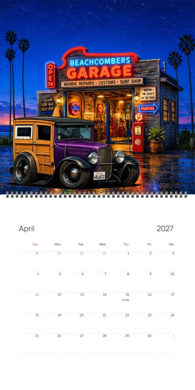 2027 Woodie Neon Calendar 4BLV672-CA