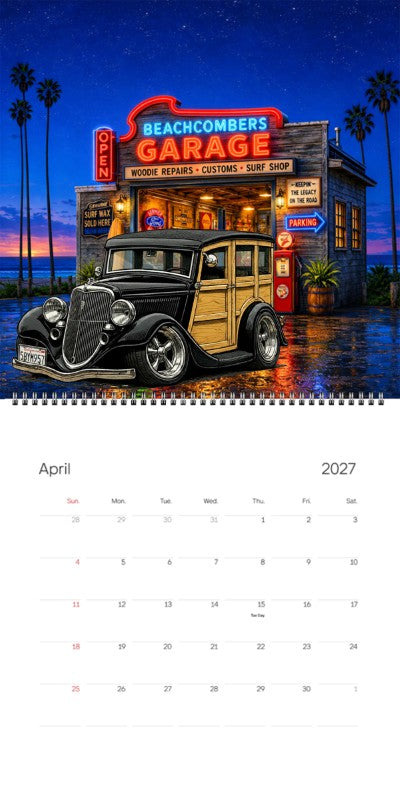 2027 Woodie Neon Calendar 5BYM957-CA