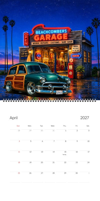 2027 Woodie Neon Calendar 5GFM335-CA