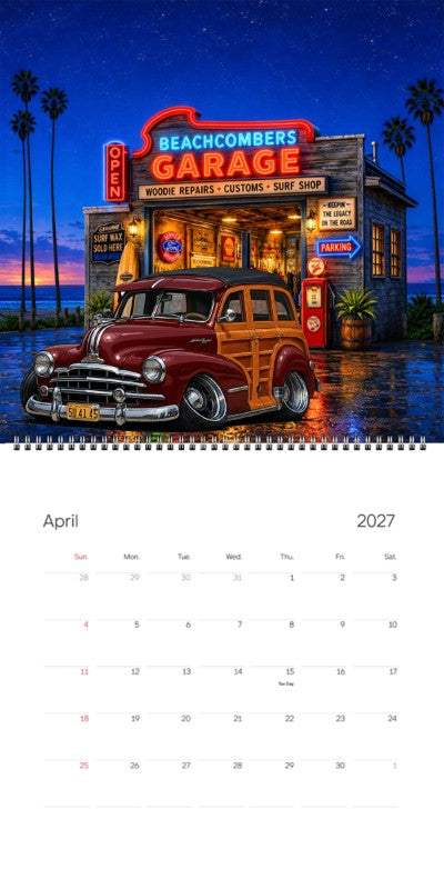 2027 Woodie Neon Calendar 5U4145-CA
