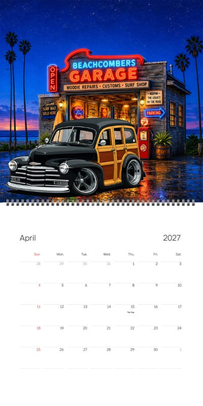 2027 Woodie Neon Calendar 5UKR164-CA