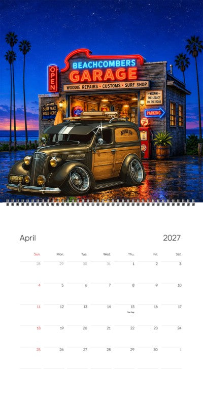 2027 Woodie Neon Calendar 5VBP544-CA