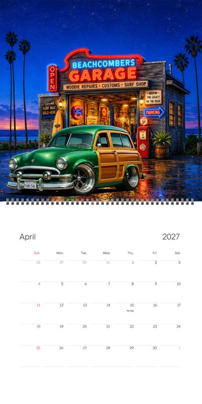 2027 Woodie Neon Calendar 5VRL586-CA
