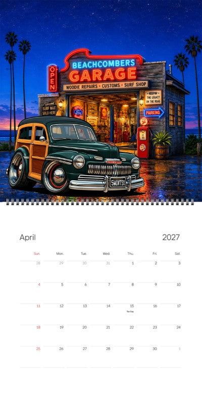2027 Woodie Neon Calendar 5WOV731-CA