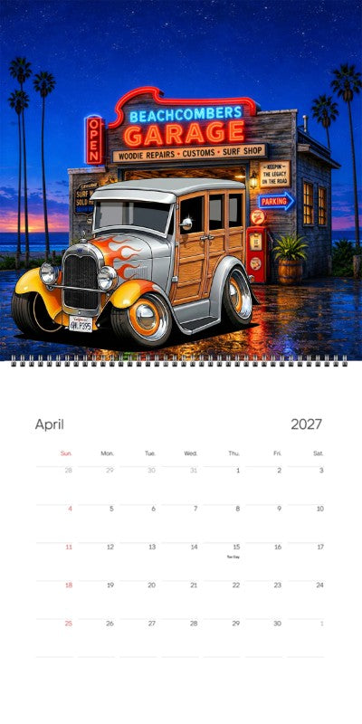 2027 Woodie Neon Calendar 6HLP395-CA