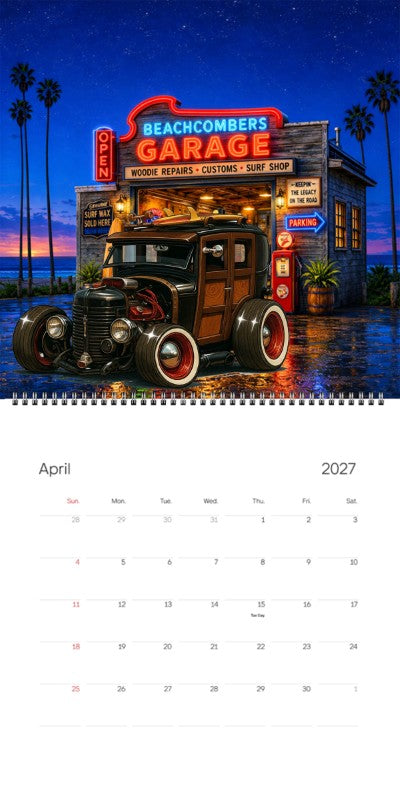 2027 Woodie Neon Calendar 6NNY186-CA