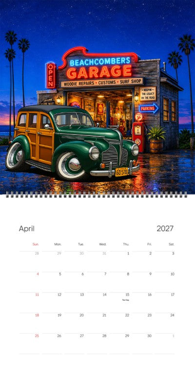 2027 Woodie Neon Calendar 6Q570-CA