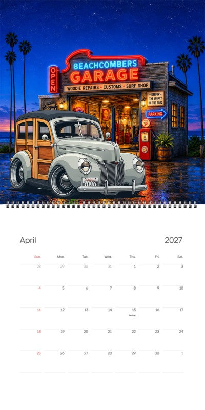 2027 Woodie Neon Calendar 6VYD728-CA
