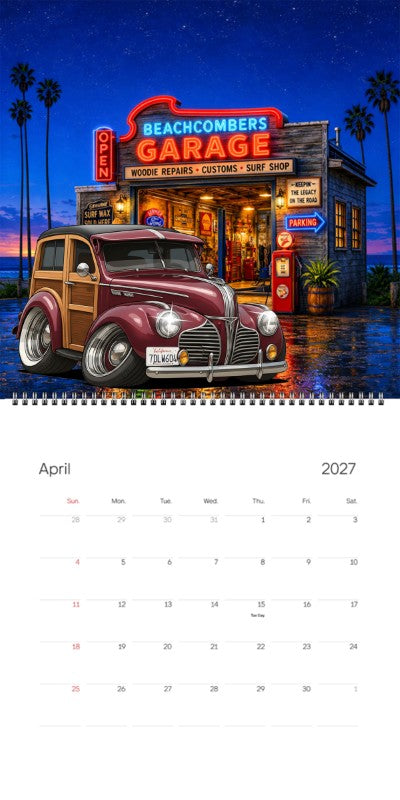 2027 Woodie Neon Calendar 7DLW604-CA