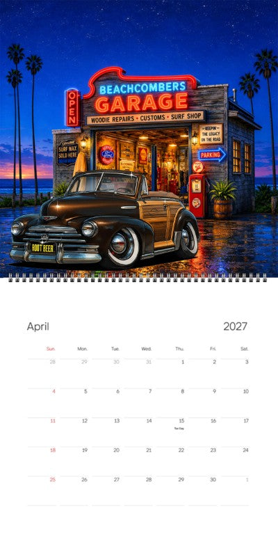 2027 Woodie Neon Calendar 7ELA466-CA