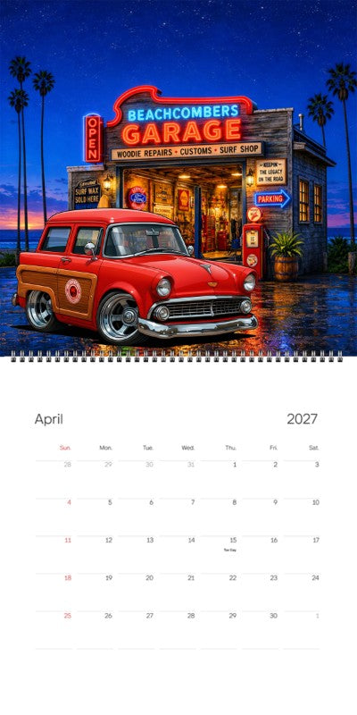 2027 Woodie Neon Calendar 7FAM111-CA