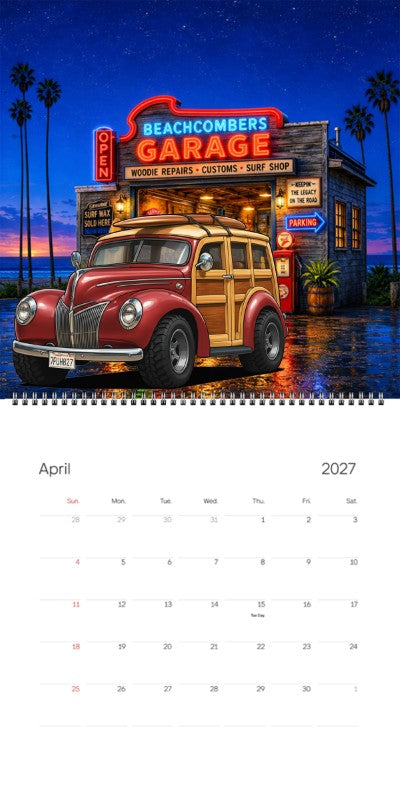 2027 Woodie Neon Calendar 7FUH827-CA
