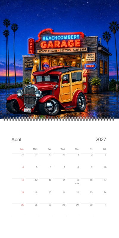 2027 Woodie Neon Calendar 7FUJ160-CA