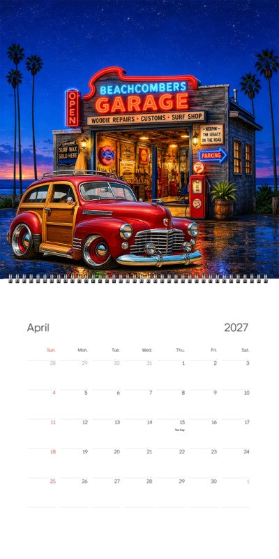 2027 Woodie Neon Calendar 7HIB186-CA
