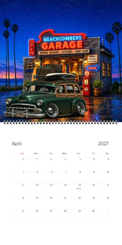 2027 Woodie Neon Calendar 7KOL223-CA