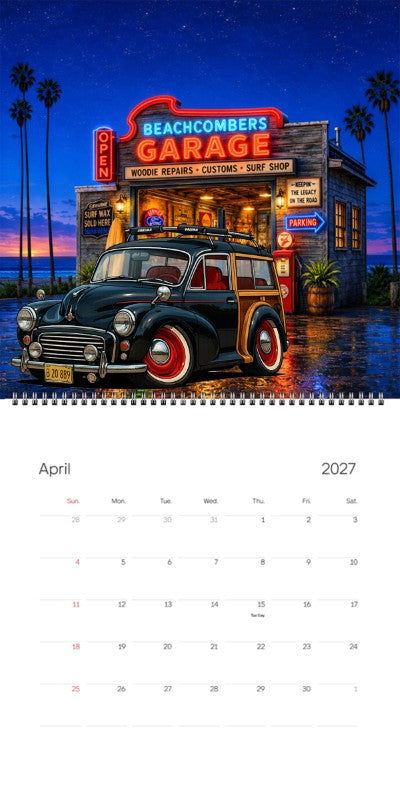2027 Woodie Neon Calendar 7VFH252-CA