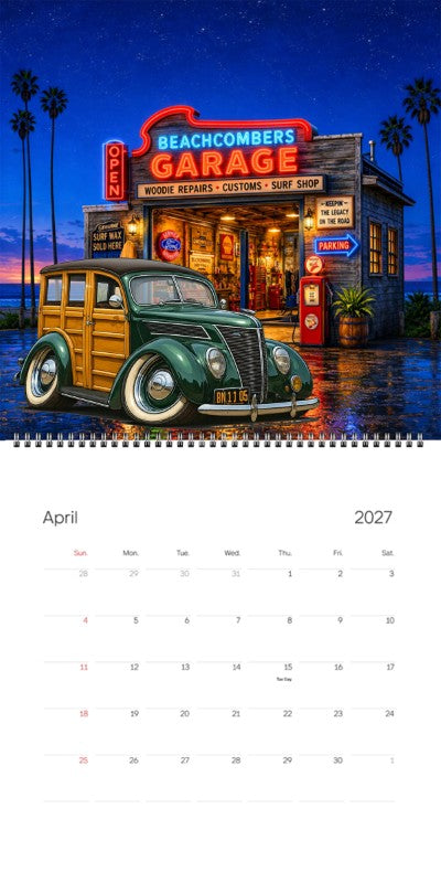 2027 Woodie Neon Calendar 8N1105-CA