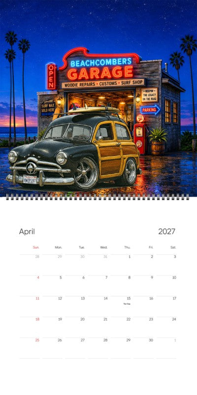2027 Woodie Neon Calendar 8WZP287-CA