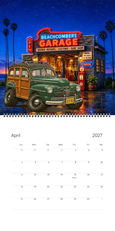 2027 Woodie Neon Calendar 92S782-CA