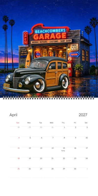 2027 Woodie Neon Calendar 9H3497-CA