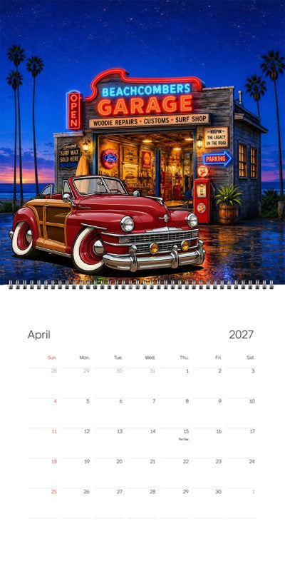 2027 Woodie Neon Calendar 9UDY597-CA