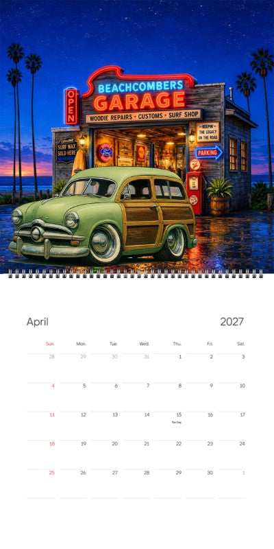 2027 Woodie Neon Calendar BEFORE-CA