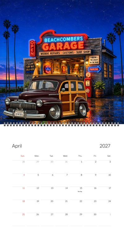 2027 Woodie Neon Calendar BUWOODY-CA