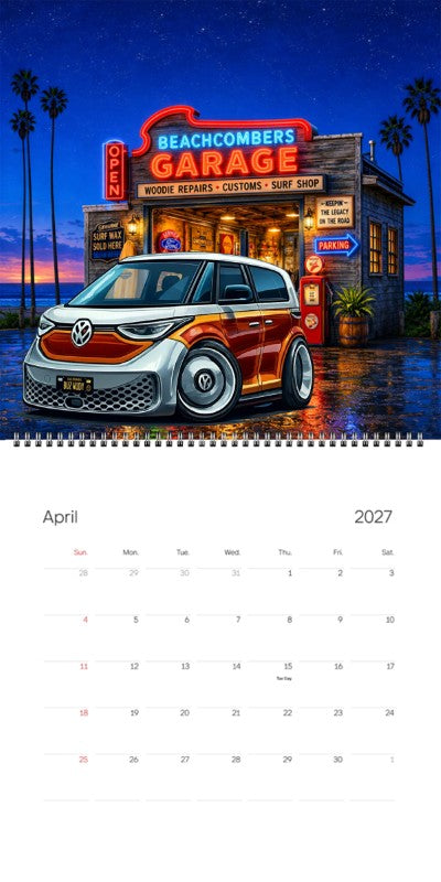 2027 Woodie Neon Calendar BUZWUDY-CA