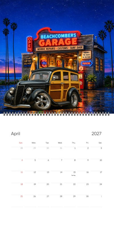 2027 Woodie Neon Calendar COOPS36-CA